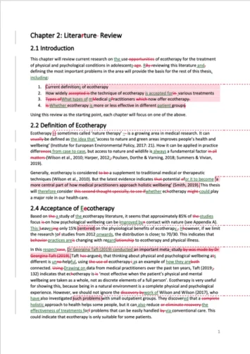 Literature Review Proofreading Example (After Editing)